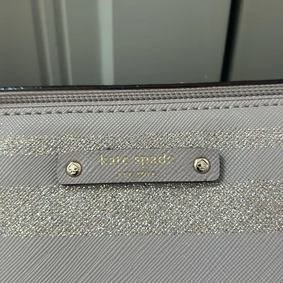 Kate Spade Glittery Silver and Cream Tote - Picture 2 of 7